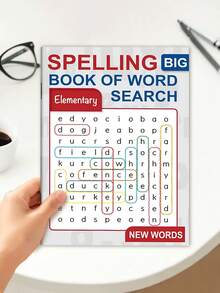 1 Set New English Word Search Game Book, Spelling Practice Workbook, Divided Into Basic And Advanced Versions, Fun Vocabulary Learning Activity Book Suitable For Classroom Use, Ideal Birthday, Christmas, Holiday Gift Back To School - 彩色 - 查看 5