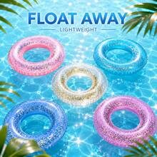 Naturepeak Inflatable Swimming Rings, Including Transparent, Blue, Pink, Purple, Gold, And Silver Sequins, Suitable For Summer Water Sports, Pool Parties, Beach Parties, Swimming Pools, Beaches, And Summer Swimming Rings - A-yongQuan - View 1