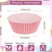 100 piezas de capacillos para cupcakes multicolor, resistentes al aceite y al olor, adecuados para cupcakes, muffins, frutos secos - Ver 8