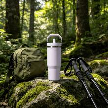 30oz IceFlow 2.0 Flip Straw Tumbler, Frost White, Insulated Stainless Steel Bottle With Handle, Twist-On Leak Resistant Lid,  Cupholder Compatible Travel Cup - White - View 3