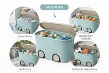 Recamania Caja de almacenamiento de plástico color verde menta con ruedas y tapa 45 L - Organizador grande para ropa, juguetes y hogar, resistente y ligera, fácil de mover, ideal para dormitorios, armarios, trasteros y salas de juegos, medidas 58x38x32 cm - verde menta - Ver 5
