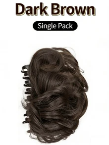 Synthetic Messy Bun Hair Extension Clip-In Claw Clip Ponytail Lazy Updo Wavy Curly Ponytail - Multicolor - View 12