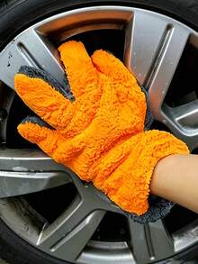 Coral Fleece Car Wash Mitt - Scratch-Free Microfiber, Reusable And Soft Absorbent Five-Finger Design, Suitable For Car Detailing, Dusting, Manual Cleaning Tool, Car Cleaning Accessories - A - View 2