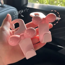 2Pcs Dopamine Pink Bow Car Hook Cute Car Seat Hook Practical Car Interior Hook For Home Storage Hook - A - View 1