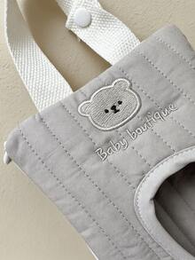 2pcs/1pc Letter Bear & Rabbit Cartoon Cute Embroidered Tissue Storage Handbag, Car Wet Wipe Pouch, Pull-Out Portable Hand-Carry Storage Bag - Multicolor - View 9