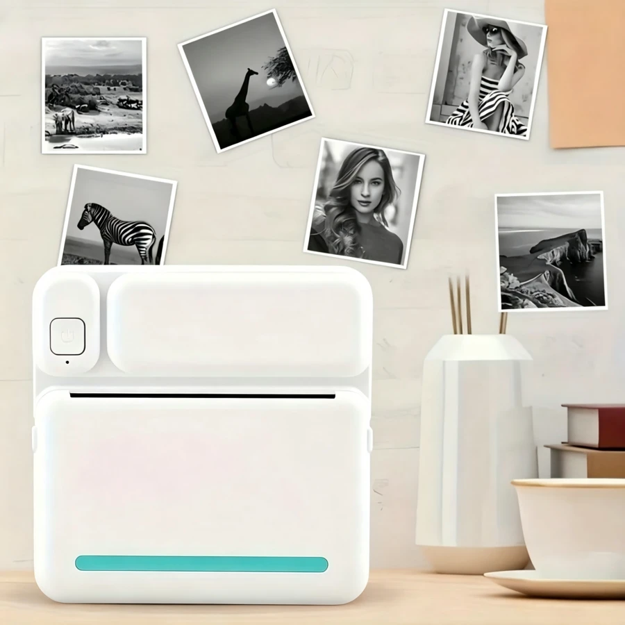 Impresora inalámbrica mini de bolsillo, etiquetadora portátil, resolución alta de 200Dpi, carga USB, adecuada para texto, notas, fotos, etiquetas de cursos, listas de tareas, etc.