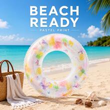 Inflatable Swimming Rings, PVC Inflatable Swimming Rings, Neutral Armpit Floats, Including Green, Donut-Shaped, Suitable For Summer Water Sports, Pool Parties, Beach Parties, Swimming Pools, Beaches, And Summer Vacation Swimming Rings - Butterfly Sequined Swim Ring - View 4