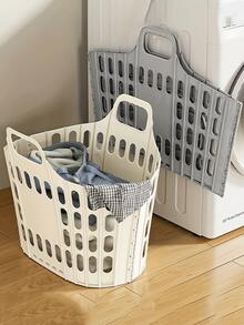 Household Foldable Laundry Basket, Large Capacity Space-Saving Design, Portable Durable Thickened Moisture-Proof, Clothes/Plush Toys Storage, Suitable For Bathroom Bedroom Living Room, Easy Foldable Storage Basket - Multicolor - View 4