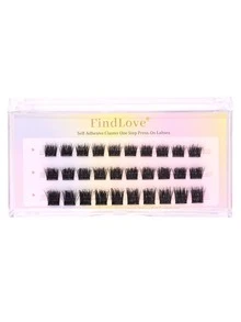 FindLove 30pcs Dense Brown Cluster False Eyelashes, D Curl, 10-14mm Length, Mixed Fine Single Eyelashes, Natural Look, Self-Adhesive, Fluffy Pre-Glued, Thin Band, Reusable, DIY Eyelash Extensions, Create Natural Or Dense Look, Makeup Tool - D - View 10