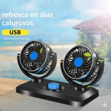 DeTODO 2 Speed Dual Car Fan. 360° - Black - View 6
