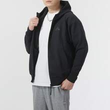 Chaqueta deportiva con capucha adidas ZNE, chaqueta deportiva informal con capucha y logo de color liso para hombre. - Negro - Ver 2