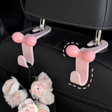 2Pcs Dopamine Pink Bow Car Hook Cute Car Seat Hook Practical Car Interior Hook For Home Storage Hook - A - View 3
