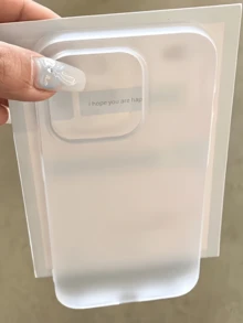 1pc Transparent Frosted Minimalist Full Coverage TPU Shockproof Phone Case Compatible With Apple 17 16 15 14 13 12 11 Pro Max Protective Shell Air - White - View 3