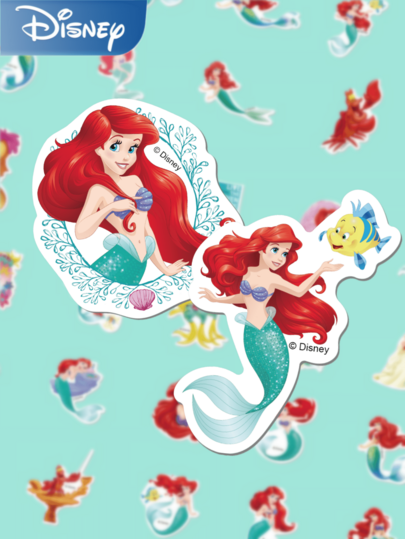 50 buah Stiker Ariel Putri Duyung Disney, Kartun Klasik Lucu Serbaguna Dekorasi DIY untuk Perencana, Casing Ponsel, Botol Minum, Koper, Stiker Perekat, Hadiah Ulang Tahun