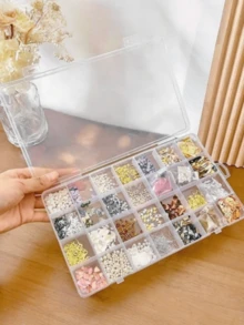 Multi-Compartment Transparent Storage Box, PP Plastic Box, Suitable For Storing Nail Art, Beads, Rhinestones, Small Accessories, Multi-Functional Storage Box, Multi-Compartment Jewelry Box, Hardware Accessories, Fishing Tackle, Jewelry Packaging Box, Wax Bead Storage Box - Clear - View 5