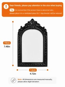 Black Picture Frame Vintage Frames, Ornate Arched Resin Photo Frame With Real Glass Front, Antique Gothic Picture Frame For Tabletop Display Or Wall Hanging, Decorative Home Decor - 1PC - View 8