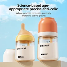 160ml/5.41oz 0-6個月新生兒奶瓶，寬口設計，PP材質，清晰刻度 - 彩色 - 查看 1