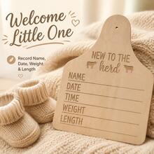 11pcs Wooden Baby Milestone Photo Cards, Cow Pattern Design, Suitable For Newborn Photography, Monthly Growth Tracking And First Birthday Hanging Tags - Helo World - View 3