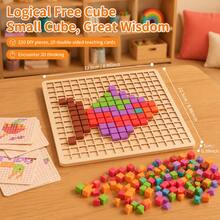 Children's DIY Pixel Puzzle - Colorful Wooden Building Game, Logic And Creativity Educational Toy, Suitable For 3+ Years Old - Multicolor - View 4