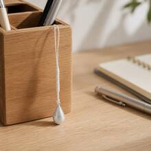 Wrinkle Water Drop Shaped Water Sound Bell Pendant, Dual Color Options, Woven Rope Hanging Decor Bell, Crisp Sounding Bell, Portable Pendant, Bag Keychain Car Charm, Couple Best Friend Gift, Home Car Decoration Accessory - A - View 5