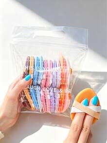 20piezas/paquete Borlas de Polvo de Doble Cinta y Doble Color, Empaque de Bolsa de Pan, Adecuado para Varios Cosméticos, Primer, Base, Corrector, Aplicación de Maquillaje Fácil sin Absorber Polvo, Multiusos, Uso Seco y Húmedo, Esencial Cosmético, Herramienta de Maquillaje Imprescindible para Principiantes - Multicolor - View 7