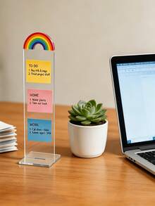 Detachable Transparent Acrylic Memo Board And Stand, Suitable For Computer Screens, Message Boards And Office Desks, 2 Colors Available, Back To School Season - Multicolor - View 4