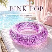 Inflatable Swimming Rings, PVC Inflatable Swimming Rings, Neutral Armpit Floats, Including Green, Donut-Shaped, Suitable For Summer Water Sports, Pool Parties, Beach Parties, Swimming Pools, Beaches, And Summer Vacation Swimming Rings - Translucent Sequins - View 8