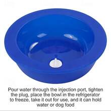 1pc Summer Cooling Pet Water Bowl, Refillable Freezable Reusable Ice Dog Bowl, Long-Lasting Cold Retention, Hydration Cooling Bowl Designed For All Dogs And Cats, Make Pets Love Drinking Water - 19cm*19cm*5.5cm - View 8
