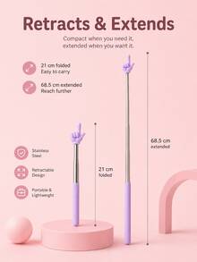 Cute Hand Shape Retractable Teacher Pointer, Stainless Steel Extendable Classroom Whiteboard Pointer Stick, Compact Portable Fun Teaching Tool For Preschool Elementary Teachers - Multiple Styles - View 3