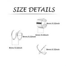 SENLANSP 3PCS 316L Stainless Steel Minimalist Smooth Cross Double Line Clip Earrings, Unisex, Suitable For Daily Wear, Party And Gifting - 3pcs - View 9