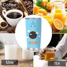1 Stück/5 Stücke 20oz Edelstahl isolierter Becher, Himmel Wolke Gitarren Muster, vakuumisolierter Reisebecher. Geeignet für täglichen Kaffeegenuss und Outdoor-Nutzung, perfektes künstlerisches Geschenk für Musikliebhaber, ideal für Geburtstage und Feiertage. - Blau - Gitarrenhimmel - Übersicht 7