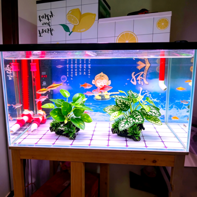 1件式人造水生植物套組，魚缸用品，裸缸造景裝飾套組，水族景觀裝飾，慵懶人物魚缸造景植物，人造假水生植物魚缸飾品，INS風格魚缸裝飾，無害人造水生植物，魚缸景觀假植物，免維護魚缸造景，附底座人造水生植物，養魚初學者造景用品