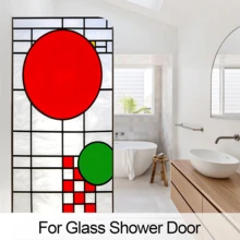 1pc Geometric Abstract Pattern Static Cling Window Film, Suitable For Home, Office Glass Doors, Shower, PVC Self-Adhesive, Removable, 17.72x39.37 Inches - Abstract Geometric Frosted Film - View 9