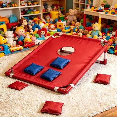 The Red And Blue Corn Throwing Game Set Includes 6/12 Beanbags + A Red And Blue Beanbag Corn Hole Board + A Gift Box. Perfect For Backyard Camping Entertainment, Indoor Party Games, And Beach Garden Games. A Great Christmas Gift And Party Present.