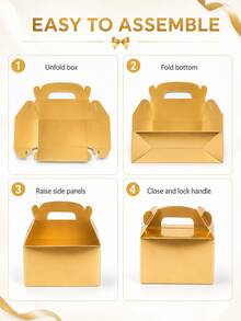 10/20/30pcs Multi-Functional Gold Gift Boxes, Party Favor Boxes, Gift Boxes, Birthday Party, Wedding, Non-Food Direct Contact - Gift Box - View 5