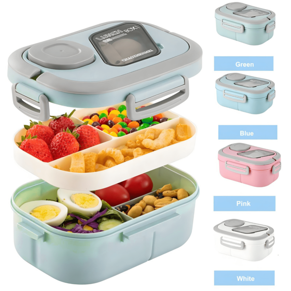 High Capacity  Bento Box Sturdy Reusable Material Long Lasting For Daily Repeated Use