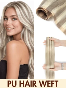Seamless Invisible Tape-In Human Hair Extensions - No Glue, Natural Straight Hair, 12-20 Inches, Salon Quality - Multicolor - View 35