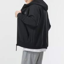 Chaqueta deportiva con capucha adidas ZNE, chaqueta deportiva informal con capucha y logo de color liso para hombre. - Negro - Ver 4