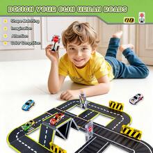 26/45pcs Magnetic Building Blocks City Road Set With Cars, Children's Toys STEM Magnetic Toys, Suitable For Boys And Girls Christmas/Halloween/Thanksgiving Gifts, Random Colors, Random Styles - Multicolor - View 7