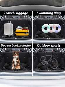Universal Car Trunk Mat, Anti-Slip Waterproof Cargo Liner, Fashion Industrial Print, Durable Car Trunk Protector, Suitable For Most Car Models, Car Interior Decoration And Protection - A - View 4