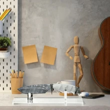 Présentoir en acrylique pour tailleurs, porte-couteau simple, support de rangement transparent pour tailleurs, présentoir pour tailleurs pour la décoration de la boutique à domicile, support en acrylique pour l'affichage des couteaux - Noir - Voir 3