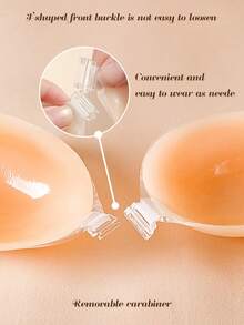 Reusable Front-Closure Invisible Silicone Push-Up Bra, Nipple Covers, Women's Lingerie Accessories, Suitable For Matching With Dresses - Multicolor - View 8