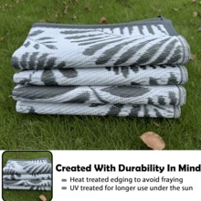 Gdieo Outdoor Rugs 8x10ft For Patios Waterproof, Reversible Tropical Plastic Straw Camping Mat Outside Rug, Large Outdoor Area Rug For RV, Porch, Deck, Balcony, Picnic(8'x10') - A - View 9
