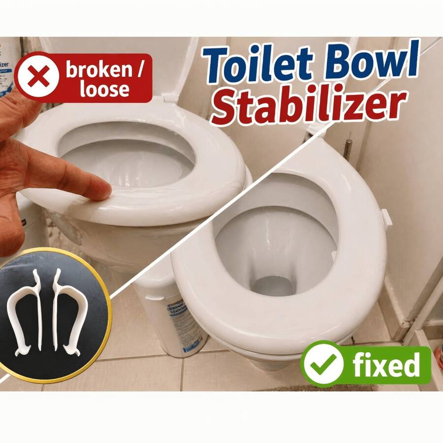Toilet Seat Stabilizer Clip, Universal Anti-Wobble Fixing Bracket, Suitable For Loose And Shaking Toilet Seats, Easy Installation Non-Slip Support Set, Durable White Plastic Stabilizer, Eliminates Displacement, Ideal Choice For Home Bathroom - Multiple Styles - View 1