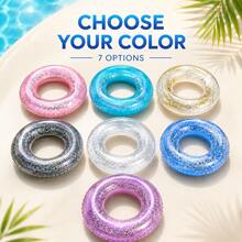 Naturepeak Inflatable Swimming Rings, Including Transparent, Blue, Pink, Purple, Gold, And Silver Sequins, Suitable For Summer Water Sports, Pool Parties, Beach Parties, Swimming Pools, Beaches, And Summer Swimming Rings - A-yongQuan - View 4