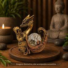 Queimador de Incenso Vareta e Porta Cristal Dragão Chinês Místico Medieval Nórdico Decoração - 1PC - Visão 4