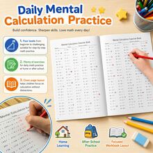 Juego de Tarjetas de Aritmética, Práctica de Números, Repaso Diario de Matemáticas, Habilidades de Cálculo Rápido - Tarjeta de preguntas de cálculo mental para niños - Ver 4