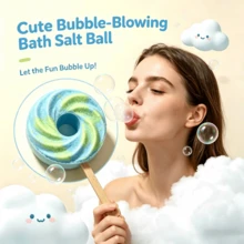 100G Bubble Bath Salt Balls, Multi-Use, Super Bubbly, Bath Soak, Aromatic & Moisturizing, Suitable For All Skin Types, Perfect As Party Creative Gift, Wedding Favor, Hot Spring, Birthday Gift, Easter, Valentine's Day Best Gift - Ocean - View 3