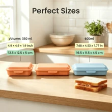 Multifunctional Lunch Box, PP Material, Heat And Cold Resistant, 2 Sizes Available, Suitable For Lunch/Snack/Fruit Box, Ideal For Daily Use - Multicolor - View 5