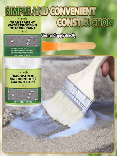300g Sellador transparente impermeable, agente de impermeabilización invisible ultra resistente, pegamento impermeable de alta resistencia, secado rápido, excelente resistencia a la intemperie, adecuado para cocina, jardín, techo, pared, sellador impermeable a prueba de fugas, recubrimiento adhesivo